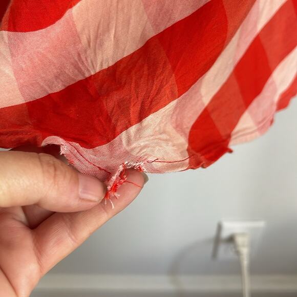 LOFT picnic plaid short sleeve fit & flared wrap dress sz 2 - Picture 9 of 10